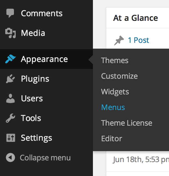 Renaming a menu item in WordPress.