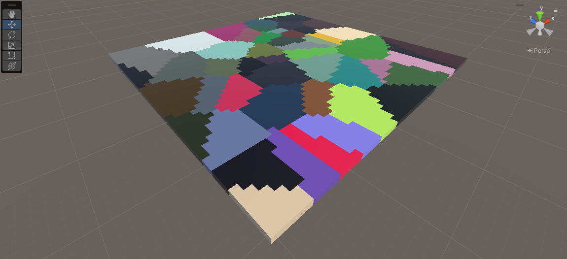 Voronoi diagram in Unity.